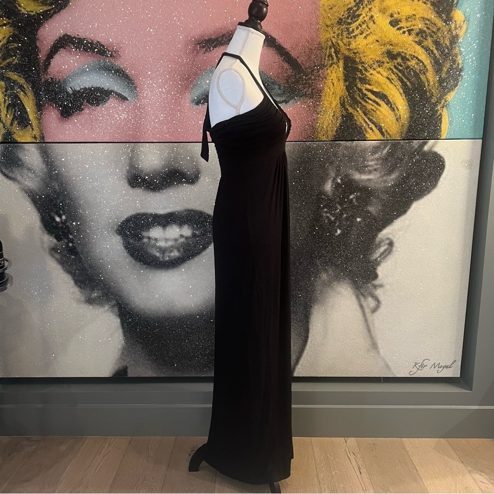 Black Halter Maxi Dress Sz Small - Picture 5 of 13